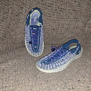 KEEN-UNEEK-Classic 2 Cord Sandals-Purple/Blue 1014631-Sz 9-Excellent